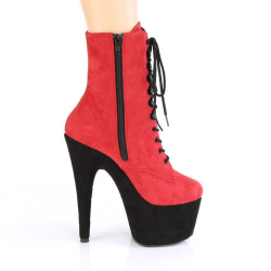 Pleaser ADORE-1020FSTT Red Vegan Suede Black Sale Women