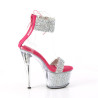 Pleaser SKY-327RSI Silver Strass Pink Sale Women