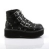 Demonia EMILY-315 Black Vegan Platform Buckle Boots