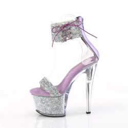 Pleaser SKY-327RSI Silver Strass Lavender Sale Women