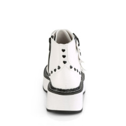 Demonia EMILY-315 White Vegan Platform Buckle Boots