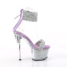 Pleaser SKY-327RSI Silver Strass Lavender Sale Women