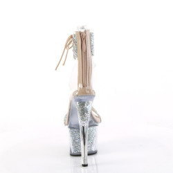 Pleaser SKY-327RSI Silver Strass Nude Sale Women