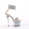 Pleaser SKY-327RSI Silver Strass Nude Sale Women