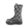 Demonia EMILY-322 Black Silver Platform Buckle Boots