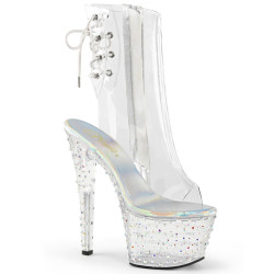 Pleaser STARDANCE-1018C-7 Transparent Silver Strass