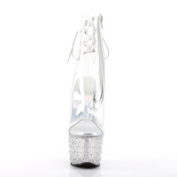 Pleaser STARDANCE-1018C-7 Transparent Silver Strass