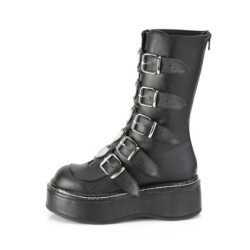 Demonia EMILY-330 Black Platform Buckle Boots Women