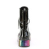 Demonia EMILY-350 Black Patent Rainbow Hologram Hearts