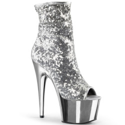 Pleaser ADORE-1008SQ Silver Sequins Chrome Sale Women