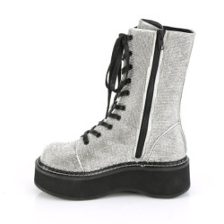 Demonia EMILY-362 Silver Vegan Platform Boots Women