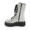 Demonia EMILY-362 Silver Vegan Platform Boots Women
