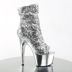 Pleaser ADORE-1008SQ Silver Sequins Chrome Sale Women