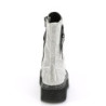 Demonia EMILY-362 Silver Vegan Platform Boots Women
