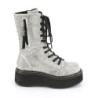 Demonia EMILY-362 Silver Vegan Platform Boots Women