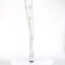 Pleaser ADORE-3021 Transparent Vegan Silver Metallic
