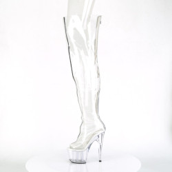 Pleaser ADORE-3021 Transparent Vegan Silver Metallic