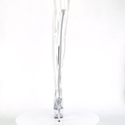 Pleaser ADORE-3021 Transparent Vegan Silver Metallic