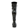 Demonia EMILY-375 Black Patent Platform Thigh High Boots