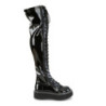 Demonia EMILY-375 Black Patent Platform Thigh High Boots
