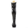 Demonia EMILY-375 Black Vegan Platform Thigh High Boots