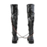 Demonia EMILY-377 Black Vegan Platform Thigh High Boots