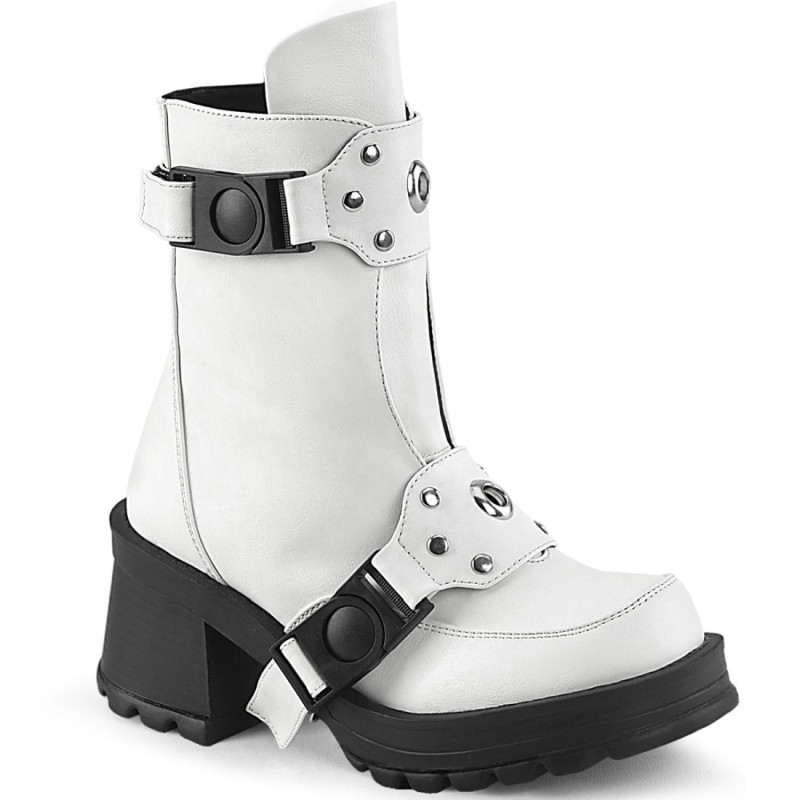 Demonia BRATTY-56 White Vegan Leather Sale Women Demonia BRATTY-56 White Vegan Leather Sale Women