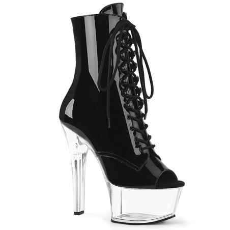 Pleaser ASPIRE-1021 Black Patent Transparent Sale Women