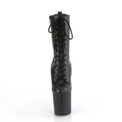 Pleaser ENCHANT-1040 Black Vegan Leather Ankle Boots