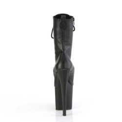 Pleaser ENCHANT-1040 Black Vegan Leather Ankle Boots