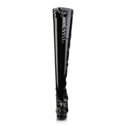 Pleaser BLONDIE-3000 Black Patent Pewter Chrome Sale