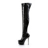 Pleaser BLONDIE-3000 Black Patent Pewter Chrome Sale