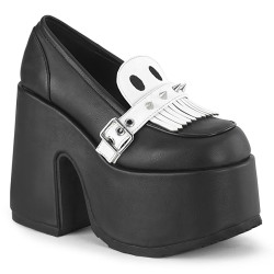 Demonia CAMEL-58 Black Vegan T-Strap Chunky Shoes