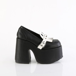 Demonia CAMEL-58 Black Vegan T-Strap Chunky Shoes