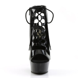 Pleaser DELIGHT-600-20 Black High Heeled Ankle Boots