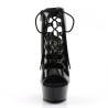 Pleaser DELIGHT-600-20 Black High Heeled Ankle Boots