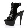 Pleaser DELIGHT-600-20 Black High Heeled Ankle Boots
