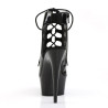 Pleaser DELIGHT-600-20 Black High Heeled Ankle Boots