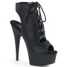 Pleaser DELIGHT-600-20 Black Vegan Leather Ankle Boots