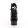 Pleaser DELIGHT-600-20 Black Vegan Leather Ankle Boots