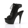 Pleaser DELIGHT-600-20 Black Vegan Leather Ankle Boots