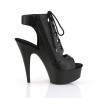 Pleaser DELIGHT-600-20 Black Vegan Leather Ankle Boots