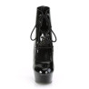 Pleaser DELIGHT-600-22 Black Patent Heeled Ankle Boots