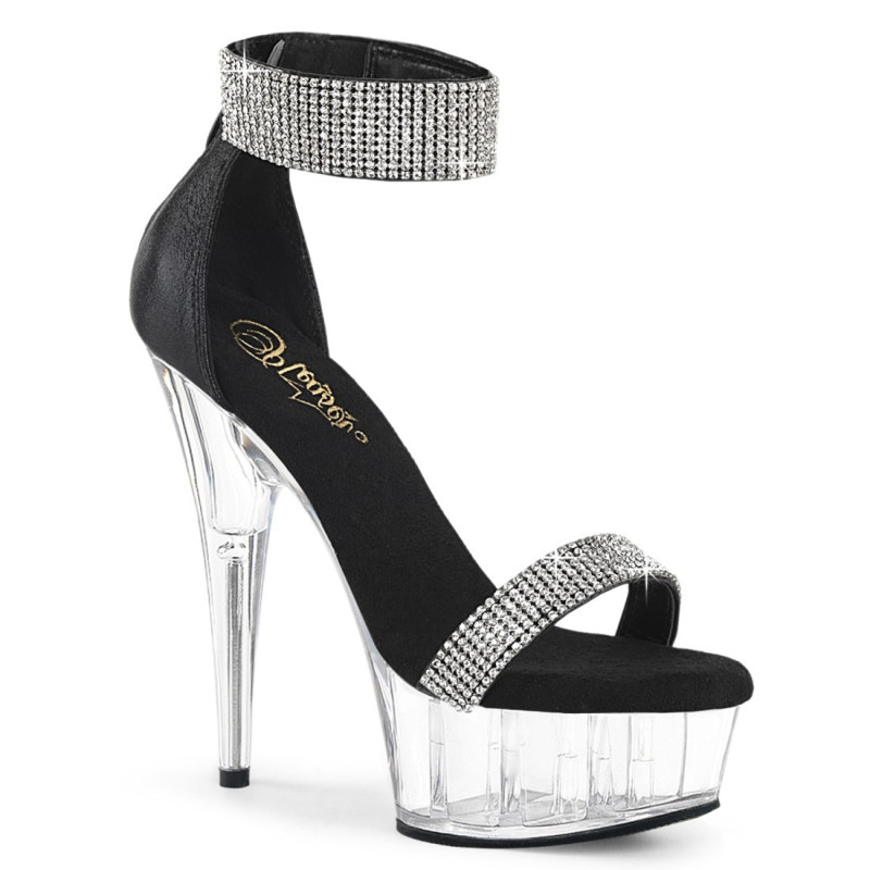 Pleaser DELIGHT-641 Black Ankle Cuff High Heeled Shoes Pleaser DELIGHT-641 Black Ankle Cuff High Heeled Shoes