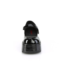 Demonia DOLLIE-01 Black Patent Punk Lolita Platform Pumps
