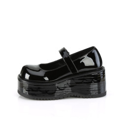 Demonia DOLLIE-01 Black Patent Punk Lolita Platform Pumps
