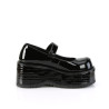 Demonia DOLLIE-01 Black Patent Punk Lolita Platform Pumps