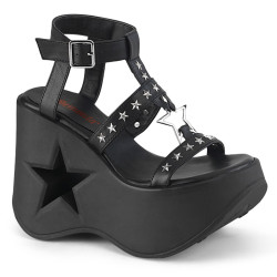 Demonia DYNAMITE-12 Black Vegan Platform Wedge Sandal