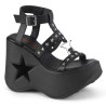 Demonia DYNAMITE-12 Black Vegan Platform Wedge Sandal