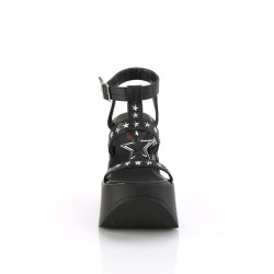 Demonia DYNAMITE-12 Black Vegan Platform Wedge Sandal